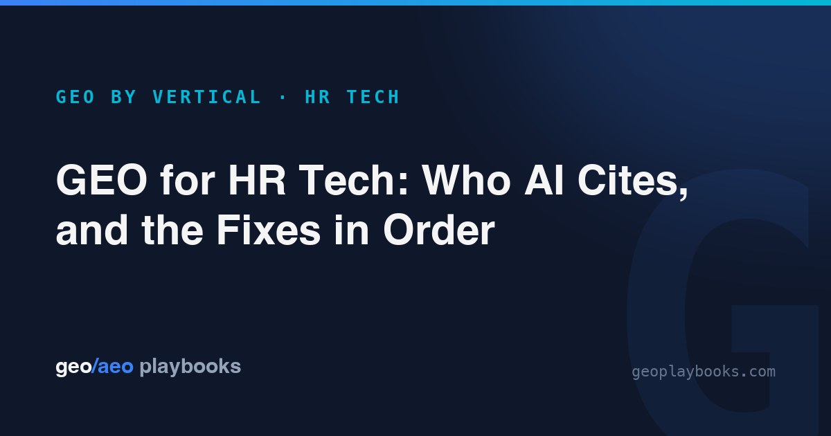 GEO for HR Software: What Gets Your HR Tech Named by AI